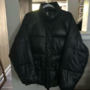 Black puffer coat